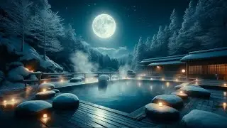 月明かりに包まれる露天風呂｜澄んだ冬夜の和風BGM（10分）