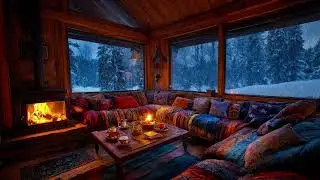 Relaxing Snow & Fire Soundscape ❄️🔥 Deep Sleep, Anxiety Relief & ASMR Ambience
