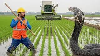 Farmer vs King Cobra 😱 | Deadliest Snake Appears in Rice Field | Unbelievable Moment