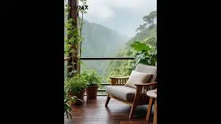 Rainy Day Comfort | Balcony Chair & Green Plants | LiVNiX