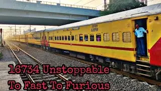 ||16734 Okha - Rameshwaram Weekly Express Beautifully & Melodiously Crossing Chandlodiya Station ||