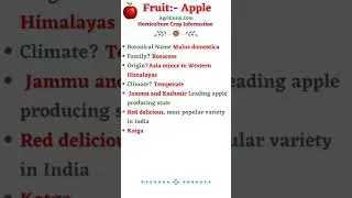 Apple Crop Important Points