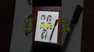 5 ide gambar rambut cewek||inspirasi gambar model rambut cewek||hair style drawing ideas for girls