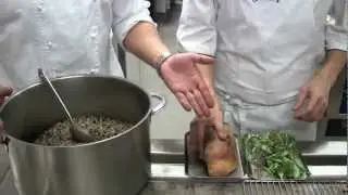 Jonas Lundgren prepares a duck using a special technique