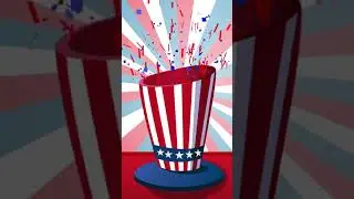 Patriotic Hat Animation over American Flag Background Video | WaveBreak Media #shorts