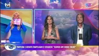 Alerta beijo! Maycon e Renata d&atilde;o o primeiro beijo enquanto casal falso | Secret Story