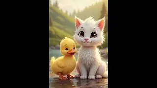 Duck Saves Kitten | Amazing Animal Rescue Story #shorts