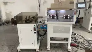 Automatic cable cutting stripping and winding machine