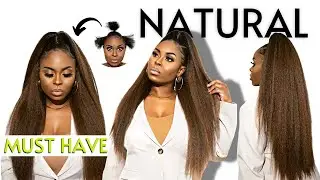The BEST SYNTHETIC HAIR on AMAZON 🔥 | Kinky straight Half up Half down COMBO PACK | ONLY $30