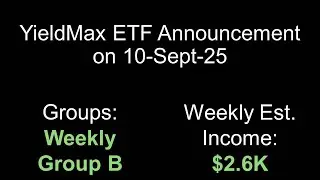 YieldMax Weekly and Group B ETF Announcement on 2025-09-10
