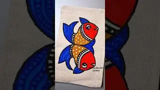 Fabric Painting Fishes #mithilaart #fabric #fabricpainting #fabriccolors