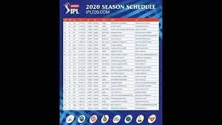 IPL schedule 2020/Officially announced IPL timetable 2020/IPL 2020 schedule released