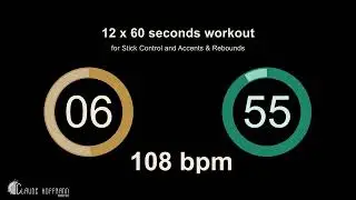 12 times 60 seconds Metronome, speeds 108, 114 & 120 bpm