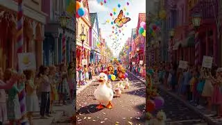 Duck Parade in Fantasy Town 🦆🎶 | Cute Baby Ducks for Kids