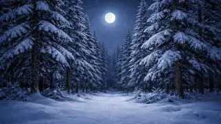 Snowy Forest at Night ❄️🌲 | Deep Winter Ambient Music for Sleep | Earth Melodies