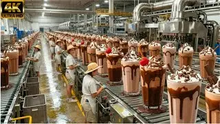 Inside a Chocolate Milkshake Factory: From Fresh Dairy & Cocoa to Creamy Delight (Full Process)