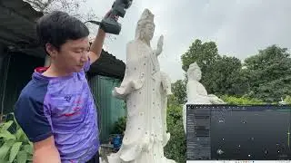 Hướng dẫn Scan 3D tượng Part 1[3D Scan stone statues P1] #3dpro #scan3d