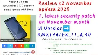 Realme c2 November update 2020