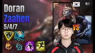 Doran Top Zaahen vs Jax lol KR solo rank Full Game 16.1 | 도란 자헨 vs 잭스