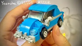 🚗building block sky blue classic mini pull back car/brick toy assemble ASMR
