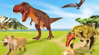 Lion vs dinosaur Battle Game - android iOS Gameplay Simulator