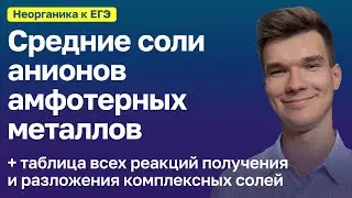 2.30. Средние соли анионов амфотерных металлов | Неорганика к ЕГЭ | Георгий Мишуровский