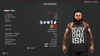 WWE 2K19 Jimmy Uso Stats & Attributes