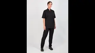 Happy Chef&reg; Women's Signature V4 Lightweight Chef Coat - Black