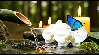 Warm Piano & Bamboo Water Sounds | Peaceful Zen Ambience