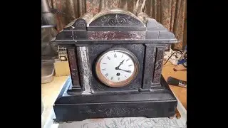 Antique Slate Clock 86 Pt 3 Plaster light works, Marblack Polishing