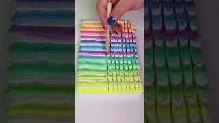 Vibrant acrylic stripes #acrylicpainting #texturedart #colorful