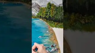 How to Paint Realistic Rocks in Water #art #howtopaint #howtodraw #painting #acrylicscenery