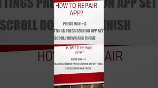 How To Repair App In Windows 11