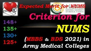 NUMS Expected Merit for MBBS & BDS Program 2022