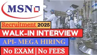 MSN Pharma Recruitment 2026 | MSN Pharma Job Vacancy 2026 | Pharma Job Vacancy 2026 #jobs