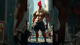 Chicken Man: The Ultimate Feathered Hybrid! 🐔🔥 #ChickenMan #HybridCreature #AIArt #BeastMode #Shorts