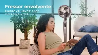 Circulador de Aire de Pie EnergySilence 2400 Cyclone Noir, 40W, motor DC, 24 Velocidades, Oscilaci&oacute;n