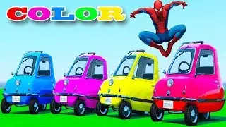 Learn Color Small Cars with Superheroes Cartoon for Children Babies Nursery Rhymes