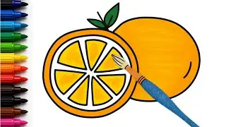 Easy Orange Drawing for kids | How to Draw Orange | Fruits Drawing & Colouring Step-by-step | 