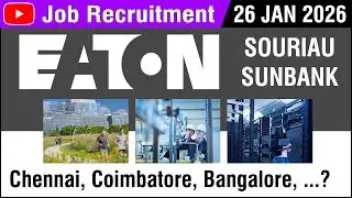JOB | Eaton Manufacturing Company job at Coimbatore, Chennai, Bangalore | 26 JAN 2026 | Tamil