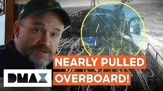 'Wizard' Crew Member Is Nearly Pulled Overboard! | Deadliest Catch