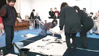 北村白琉先生・席上揮毫 第75回記念群馬県展　墨象・前衛