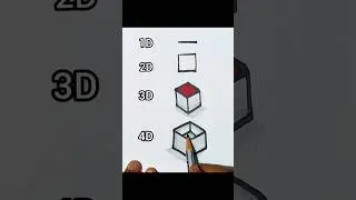 How to draw 1D 2D 3D 4D 🧐🤔😎 drawing #3d #art #4D #shortfeed