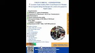 Warehouse Jobs-Storekeepers for Saudi Arabia#gulfjobs #habibi #dubai #qatar #kuwait #oman #applynow