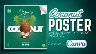 Coconut Instagram Advertising Poster Design in Canva | Canva Tutorial for Free