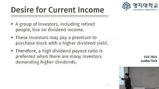 Corporate Finance, Ch. 17. Payout Policy, Session 2 (2024-11-13)