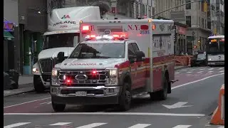 **New Ambulance & New Siren!** FDNY EMS 2585 Responds to a call w/ Engine 7