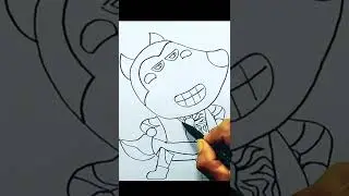 Drawing Wolfoo As SpiderMan
