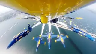 US Navy Blue Angels Team Flight Demonstration and aerial Highlights