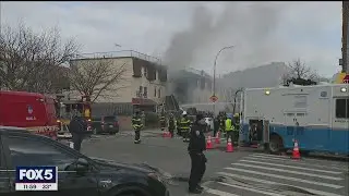 Bronx fire and building collapse